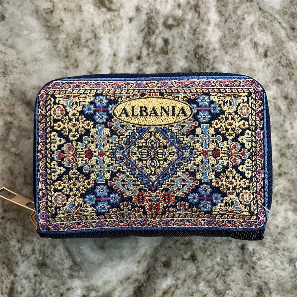 🇺🇸4 For $20 Albania Patterned Women's Wallet - Blue and Gold